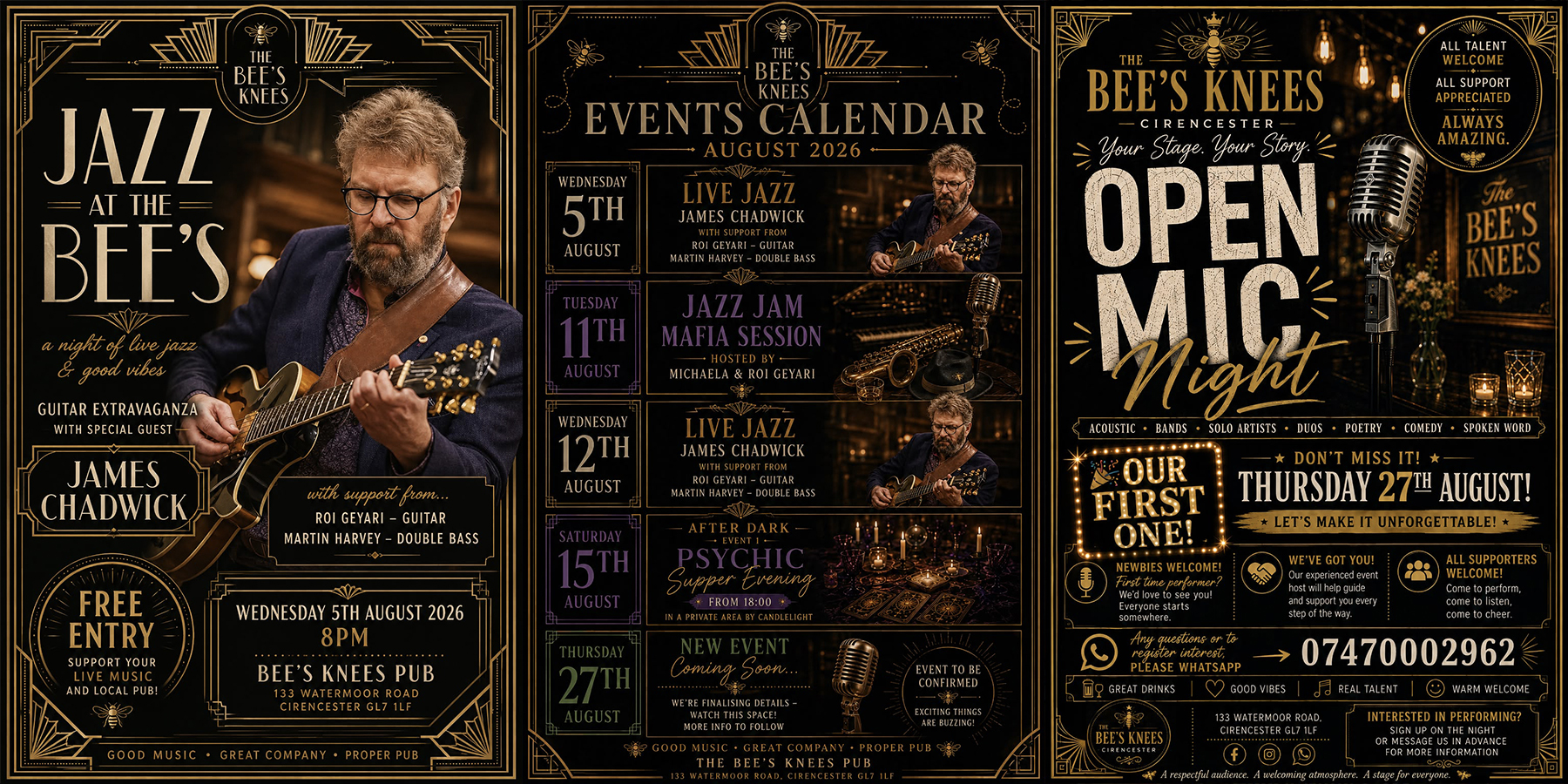What's On, Quiz Nights, Jazz Nights | The Bees Knees Pub Cirencester