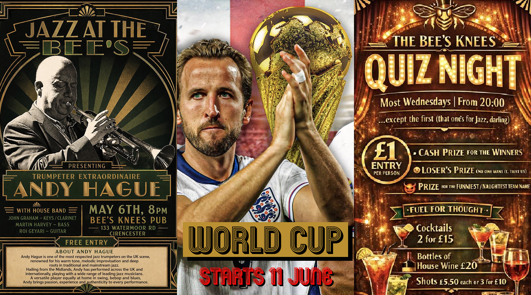 What's On, Six Nations, Quiz Nights, Jazz Nights | The Bees Knees Pub Cirencester